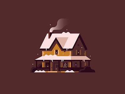 Home for the Holidays (No. 3) christmas holidays home house illustration snow town winter