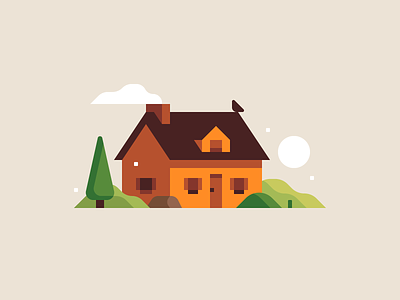 House abstract city design home house illustration landscape town