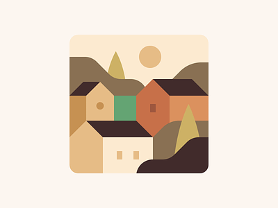Village (#2) abstract city house illustration landscape town village