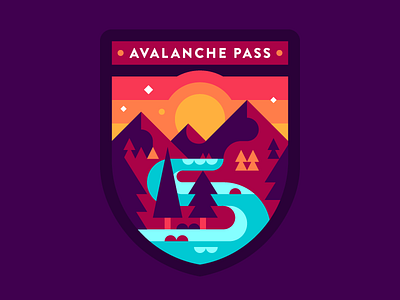 Avalanche Pass - Adirondacks abstract adirondacks badge illustration mountains