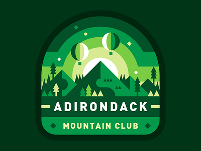 Adirondack Mountain Club abstract adirondacks badge illustration mountains
