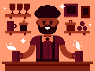 Barista barista character illustration