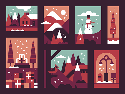 2017 Holiday Card (wip) christmas christmas card forest greeting card holiday holiday season illustration landscape winter