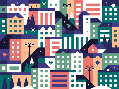 Winter City WIP by Alex Pasquarella on Dribbble