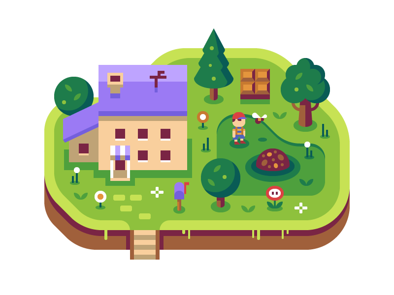 Earthbound - Discord Overworld Snippet ness house forest discord nintendo earthbound illustration