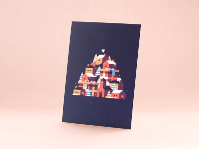 2018 Holiday Card 2018 card christmas city holiday holiday card illustration landscape town