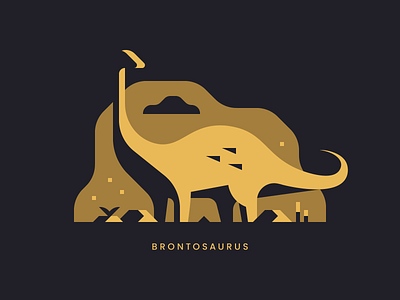 Brontosaurus abstract brontosaurus dinosaur jurassic landscape print sauropod