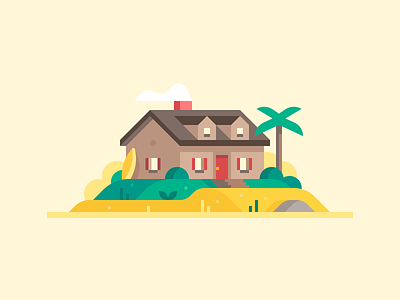 Credit Karma: Home Loans #1 beach beach house cape cod forest house illustration lake house landscape mortgage mortgage loans town
