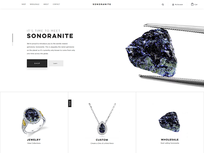 Sonoranite | Home Page Design branding creative design ecommerce ecommerce design ecommerce shop ecommerce website flat home page homepage lettering logo minimal modern product page typography ui ux web website