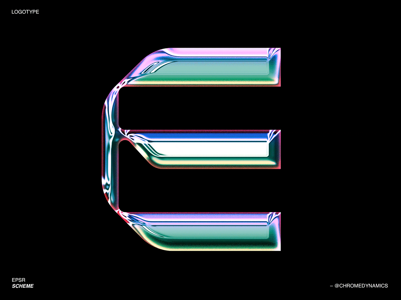E. P. S. R. animated gif chrome chrometype effect logo