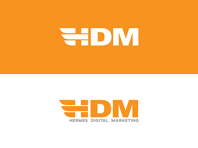 Hermes Digital Marketing short logo h hermes icon logo orange type type logo vector