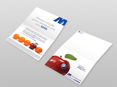 Choose a Locally grown stand out banking branding finance mailer print self mailer