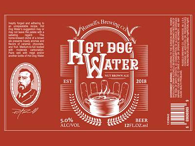 Hot Dog Water | Beer Label beer beerlabel brewery drink hotdog label label design package design passion project