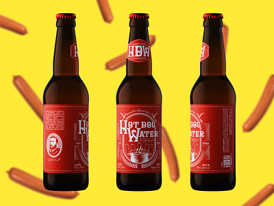 Hot Dog Water | Beer Label Mock-up bbq beer beer bottle beer label brewery food and drink hotdog label design label mockup