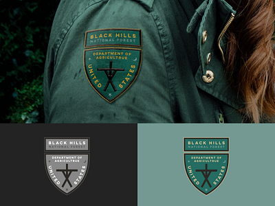 Black Hills National Forest | Patch Design adobe illustrator adobe photoshop badge design blair witch emblem design green mockup national park patch design tour of terror vector