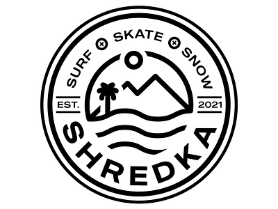 Shredka Logo branding design graphic design illustration logo logodesign mountains palm tree vector