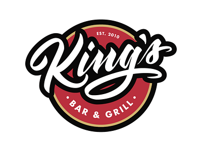 King's Bar & Grill Logo branding calligraphy design graphic design handlettering illustration illustrator lettering logo typographic logo typography typography design vector