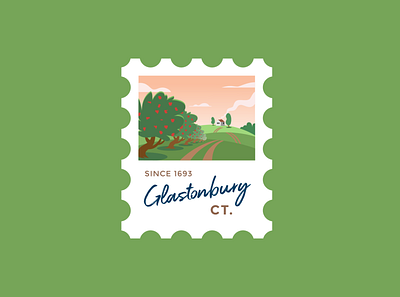 Glastonbury Stamp apple apple orchard branding calligraphy connecticut design farm graphic design handlettering illustration illustrator lettering new england stamp vector