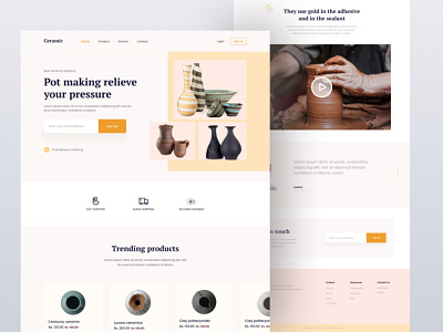 Ceramic Product Landing Page agency design home page landing page ui uiux website