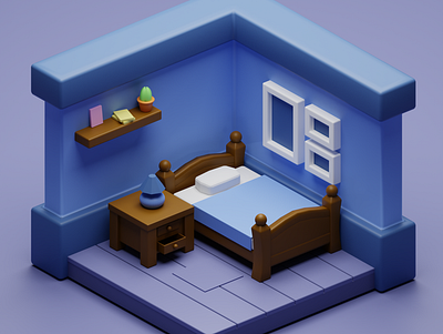 Isometric Room 3D Scene 3d art 3d modeling design modeling