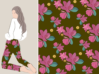 Fashion Pattern botanical clothes design fashion flowers illustration leaves nature pattern plants print textile