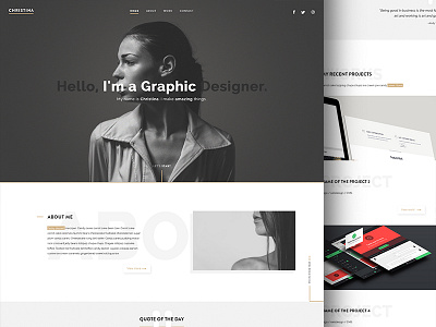 Christina's Portfolio - Landing Page clean dark design landing page layout portfolio ui web web design website