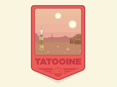 Tatooine badge desert illustration movies patch planet pop culture sci fi simple star wars tatooine