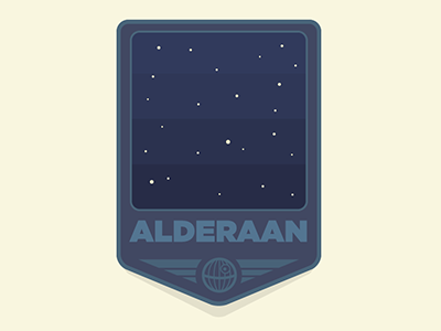 Alderaan (RIP) alderaan badge clouds illustration movies patch planet pop culture sci fi simple star wars