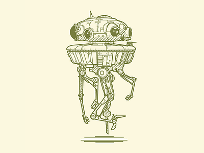 Viper Probe Droid dots droid illustration lines movies pop culture sci fi star wars viper