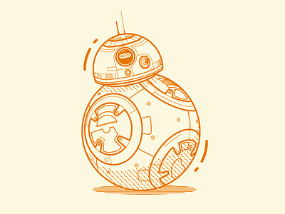 BB-8 bb 8 dots droid illustration lines movies pop culture sci fi star wars