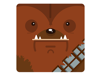 Chewie chewbacca illustration movies pop culture sci fi square star wars vector wookie