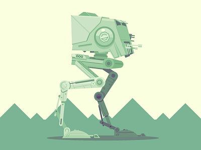 AT-ST at st illustration movies pop culture sci fi square star wars vector