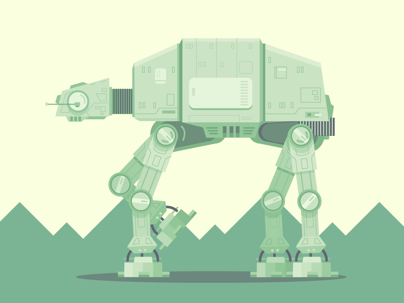 AT-AT pop culture movies sci fi vector at-st star wars illustration