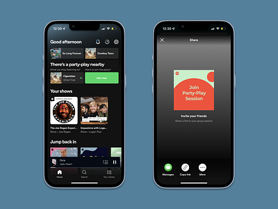 Spotify - Adding a group-listening experience app design graphic design typography ui ux