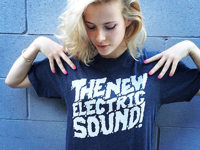 The New Electric Sound Logo band drawn hand lettering logo music type