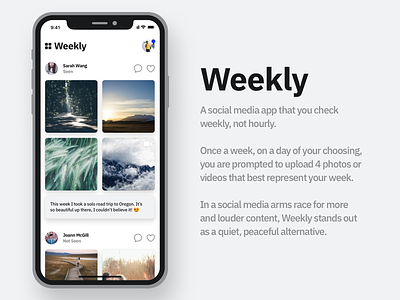 Weekly - App Concept apple iphone ui ux