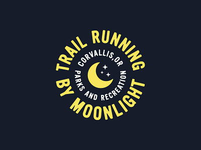 Trail Running by Moonlight corvallis derek graphic design graphic designer logo mark moon moonlight oregon trail tshirt design typography