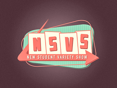 New Student Variety Show 1950s 50s design event logo retro