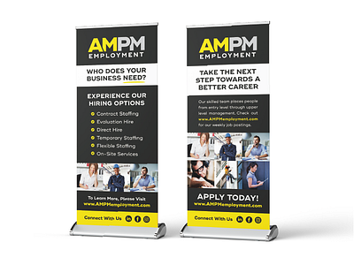 AMPM Employment Banner banner banner ad banner ads brand derek design graphic design identity logo mark retractable truninger