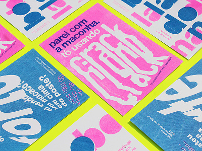 Modernismo Funkeiro blue fluor funk mc carol music pink postcards riso type typography
