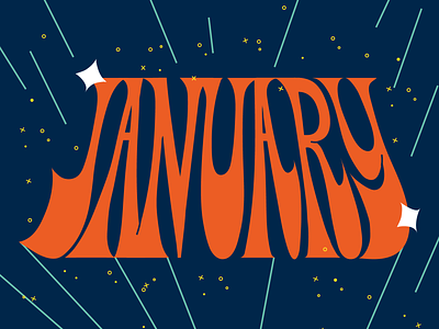 January 70s january letter lettering lettering art month space