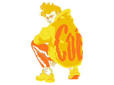 Yellow boy colors illustration lettering palette slang type yellow