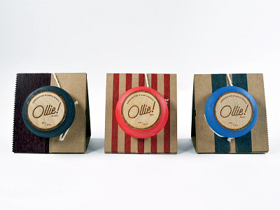 Ollie! Yo-Yos branding design engrave logo package skateboard toy vintage yoyos