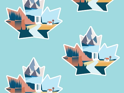 O Canada canada flat icons illustration landscape mule playoff sticker travel