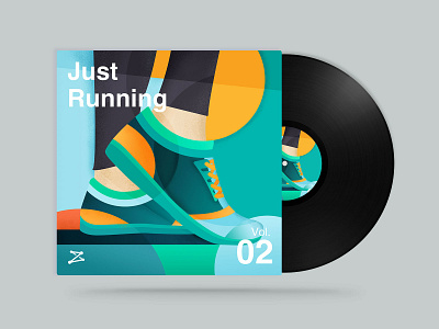 跑！快跑！Just Running cd design illustration lighthearted music run