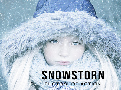 Snowstorm Photoshop Action photo snowing effect