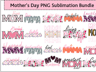Mother's Day PNG Sublimation Bundle graphic design logo mam png
