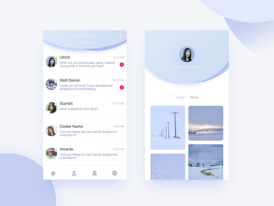 Messages & personal space app fresh，messages， personal space ui user profile