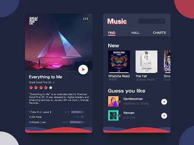 music UI app design music ui，ios