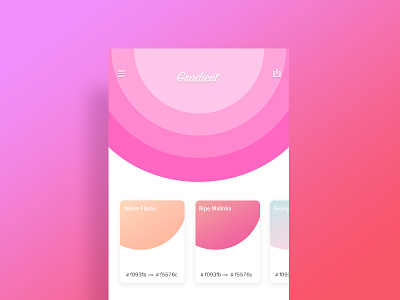 gradient ui app，color gradient，pink ui，design